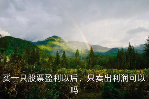 買一只股票盈利以后，只賣出利潤可以嗎