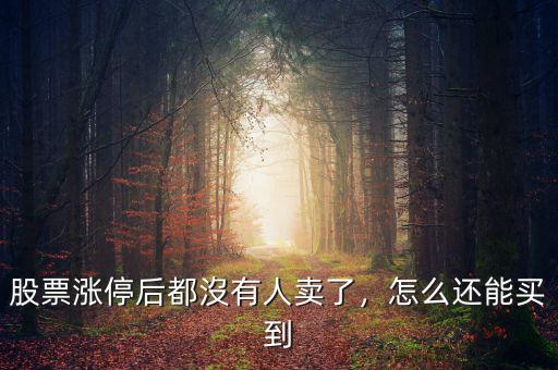 股票漲停后都沒有人賣了，怎么還能買到