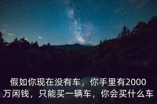 假如你現(xiàn)在沒(méi)有車，你手里有2000萬(wàn)閑錢，只能買一輛車，你會(huì)買什么車