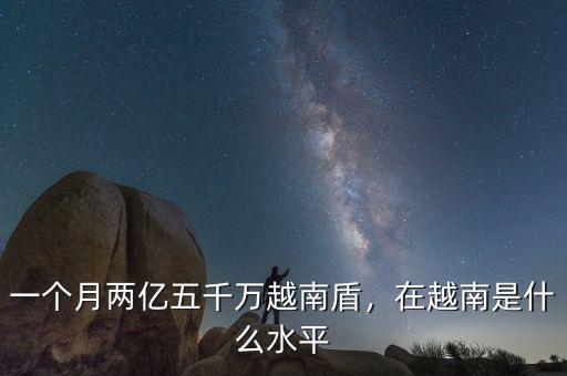 一個(gè)月兩億五千萬(wàn)越南盾，在越南是什么水平