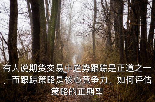 有人說期貨交易中趨勢跟蹤是正道之一，而跟蹤策略是核心競爭力，如何評估策略的正期望