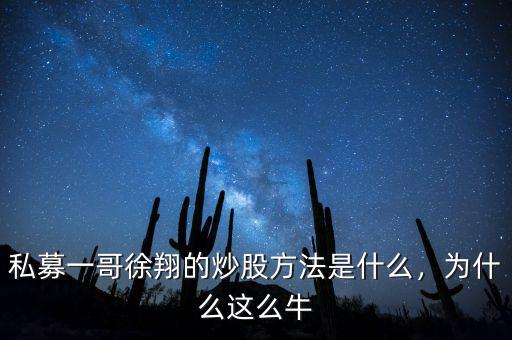私募一哥徐翔的炒股方法是什么，為什么這么牛