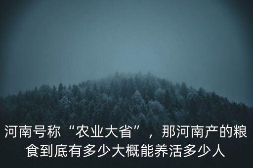 河南號稱“農(nóng)業(yè)大省”，那河南產(chǎn)的糧食到底有多少大概能養(yǎng)活多少人