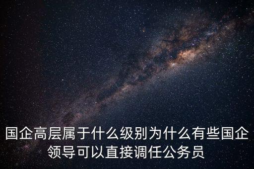 國企高層屬于什么級別為什么有些國企領(lǐng)導可以直接調(diào)任公務員