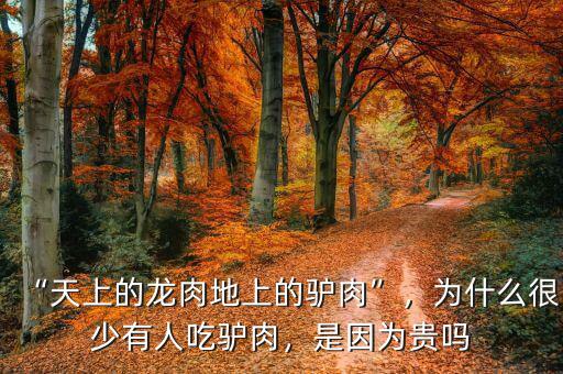 “天上的龍肉地上的驢肉”，為什么很少有人吃驢肉，是因為貴嗎