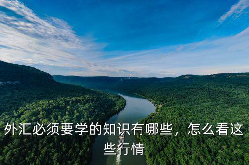 外匯必須要學(xué)的知識(shí)有哪些，怎么看這些行情