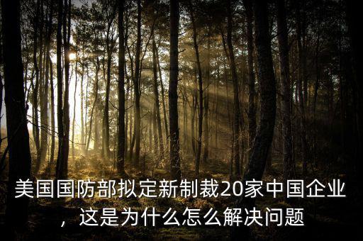 美國國防部擬定新制裁20家中國企業(yè)，這是為什么怎么解決問題