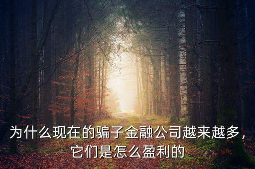 為什么現(xiàn)在的騙子金融公司越來越多，它們是怎么盈利的