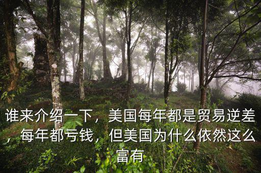 誰來介紹一下，美國每年都是貿(mào)易逆差，每年都虧錢，但美國為什么依然這么富有