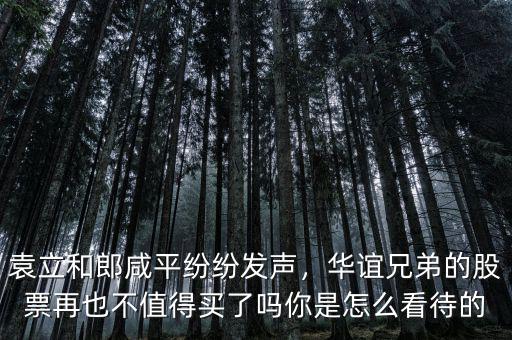 袁立和郎咸平紛紛發(fā)聲，華誼兄弟的股票再也不值得買了嗎你是怎么看待的