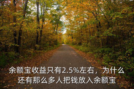 余額寶收益只有2.5%左右，為什么還有那么多人把錢(qián)放入余額寶