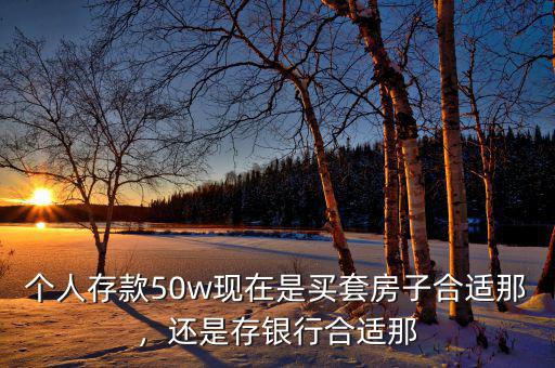 個(gè)人存款50w現(xiàn)在是買套房子合適那，還是存銀行合適那