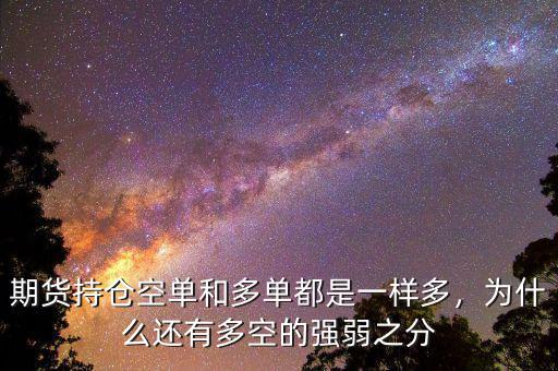 期貨持倉空單和多單都是一樣多，為什么還有多空的強弱之分