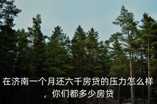 在濟(jì)南一個(gè)月還六千房貸的壓力怎么樣，你們都多少房貸