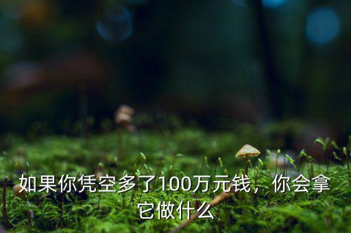 如果你憑空多了100萬(wàn)元錢，你會(huì)拿它做什么