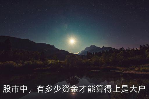 股市中，有多少資金才能算得上是大戶