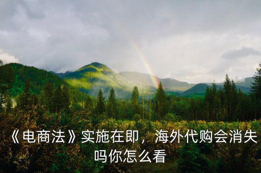 《電商法》實(shí)施在即，海外代購會(huì)消失嗎你怎么看