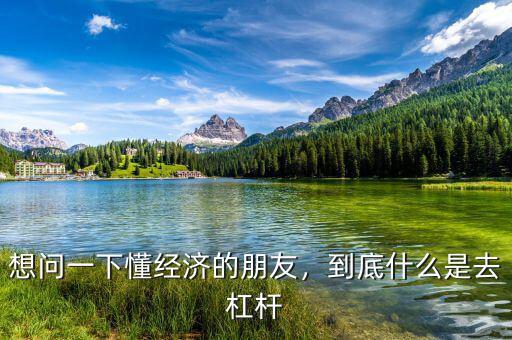想問一下懂經濟的朋友，到底什么是去杠桿