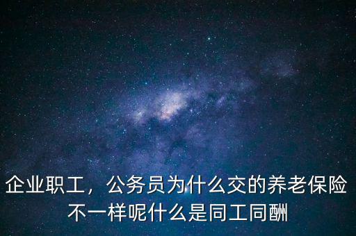 企業(yè)職工，公務(wù)員為什么交的養(yǎng)老保險(xiǎn)不一樣呢什么是同工同酬