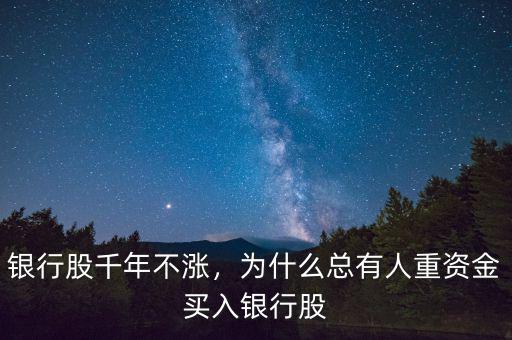 銀行股千年不漲，為什么總有人重資金買入銀行股