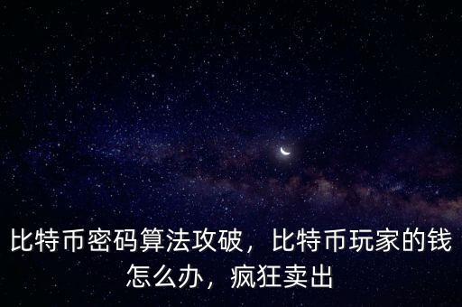比特幣密碼算法攻破，比特幣玩家的錢怎么辦，瘋狂賣出