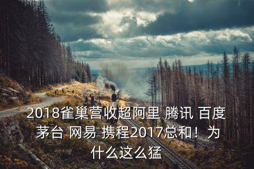 2018雀巢營(yíng)收超阿里 騰訊 百度 茅臺(tái) 網(wǎng)易 攜程2017總和！為什么這么猛