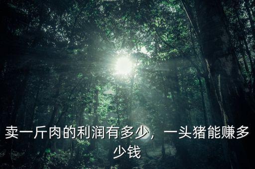賣一斤肉的利潤有多少，一頭豬能賺多少錢