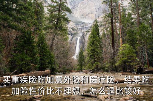 買重疾險(xiǎn)附加意外險(xiǎn)和醫(yī)療險(xiǎn)，結(jié)果附加險(xiǎn)性價(jià)比不理想，怎么退比較好