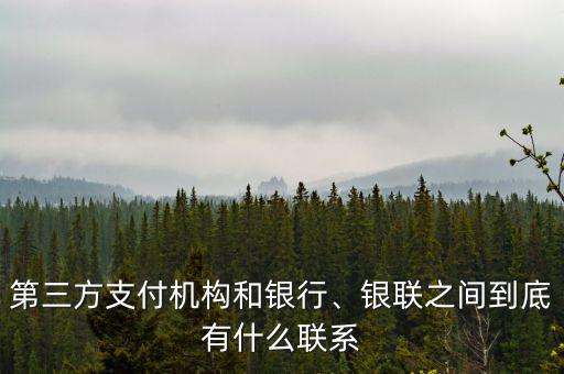 第三方支付機(jī)構(gòu)和銀行、銀聯(lián)之間到底有什么聯(lián)系