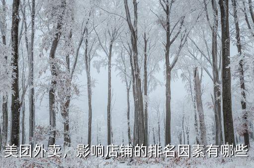 美團(tuán)外賣，影響店鋪的排名因素有哪些