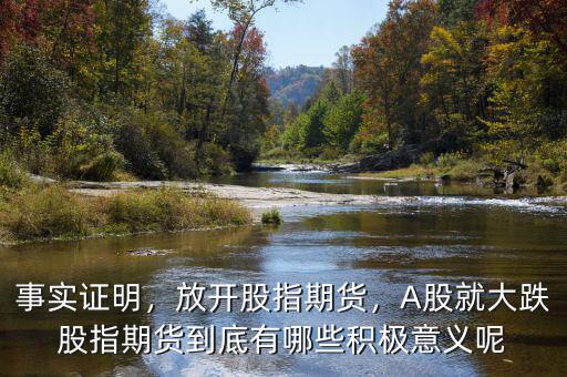 事實證明，放開股指期貨，A股就大跌股指期貨到底有哪些積極意義呢