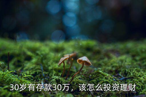 30歲有存款30萬，該怎么投資理財(cái)