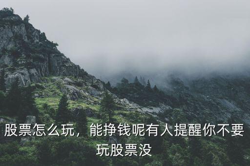 股票怎么玩，能掙錢呢有人提醒你不要玩股票沒