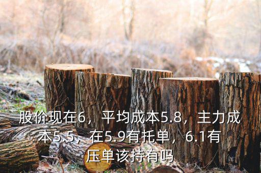 股價現(xiàn)在6，平均成本5.8，主力成本5.5，在5.9有托單，6.1有壓單該持有嗎