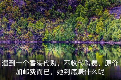 遇到一個(gè)香港代購(gòu)，不收代購(gòu)費(fèi)，原價(jià)加郵費(fèi)而已，她到底賺什么呢