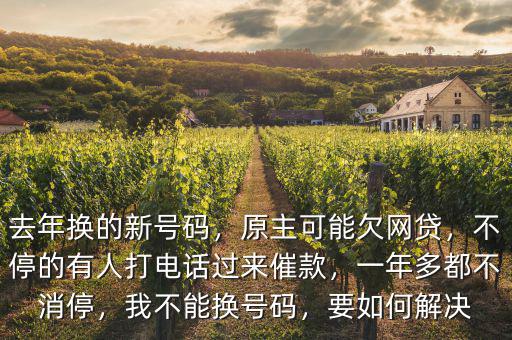 去年換的新號碼，原主可能欠網(wǎng)貸，不停的有人打電話過來催款，一年多都不消停，我不能換號碼，要如何解決