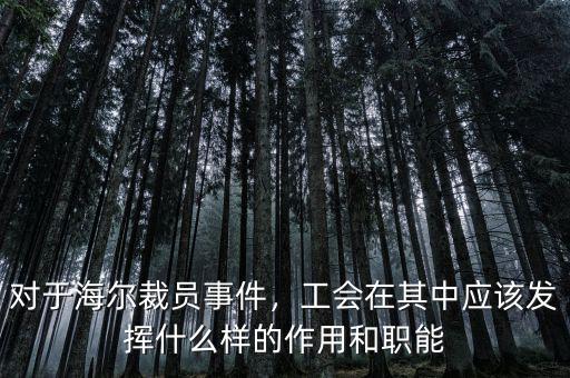 對于海爾裁員事件，工會在其中應(yīng)該發(fā)揮什么樣的作用和職能