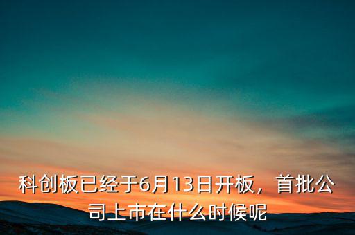 科創(chuàng)板已經(jīng)于6月13日開板，首批公司上市在什么時候呢