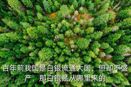 百年前我國是白銀流通大國，但卻不盛產，那白銀是從哪里來的