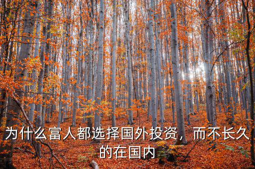 為什么富人都選擇國外投資，而不長久的在國內(nèi)