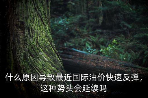 什么原因?qū)е伦罱鼑H油價快速反彈，這種勢頭會延續(xù)嗎