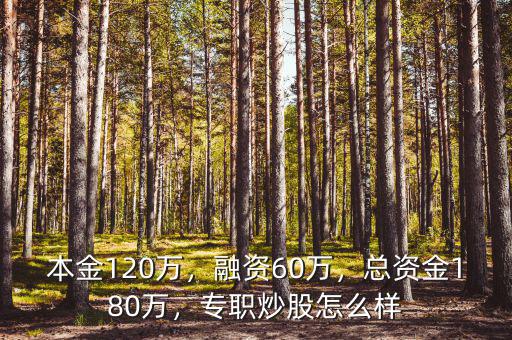 本金120萬，融資60萬，總資金180萬，專職炒股怎么樣