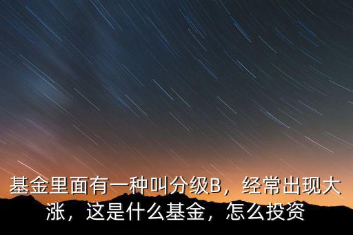基金里面有一種叫分級B，經(jīng)常出現(xiàn)大漲，這是什么基金，怎么投資