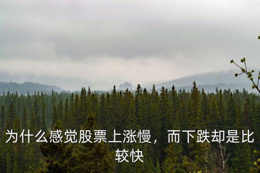 為什么感覺股票上漲慢，而下跌卻是比較快