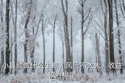 小縣城做什么生意，風(fēng)險不太大，收益較為穩(wěn)定