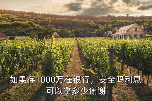 如果存1000萬在銀行，安全嗎利息可以拿多少謝謝