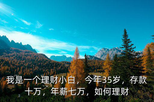 我是一個(gè)理財(cái)小白，今年35歲，存款十萬(wàn)，年薪七萬(wàn)，如何理財(cái)