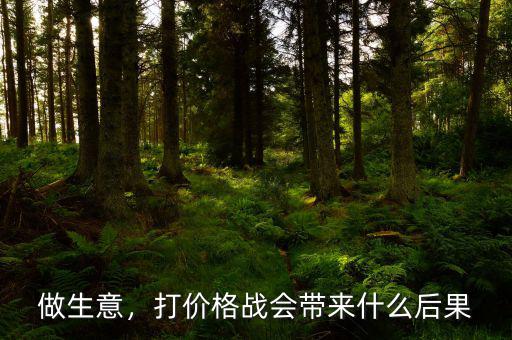 做生意，打價格戰(zhàn)會帶來什么后果