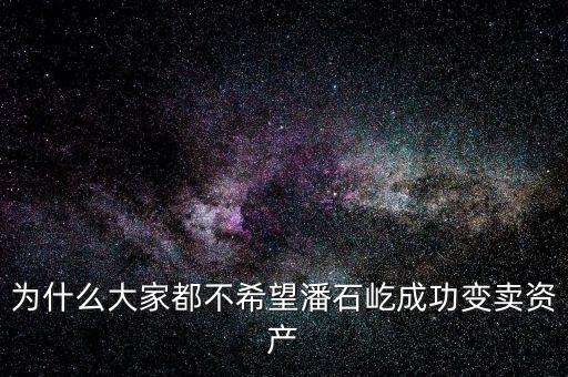 為什么大家都不希望潘石屹成功變賣資產