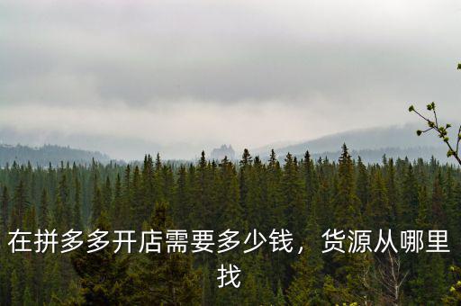 在拼多多開(kāi)店需要多少錢(qián)，貨源從哪里找
